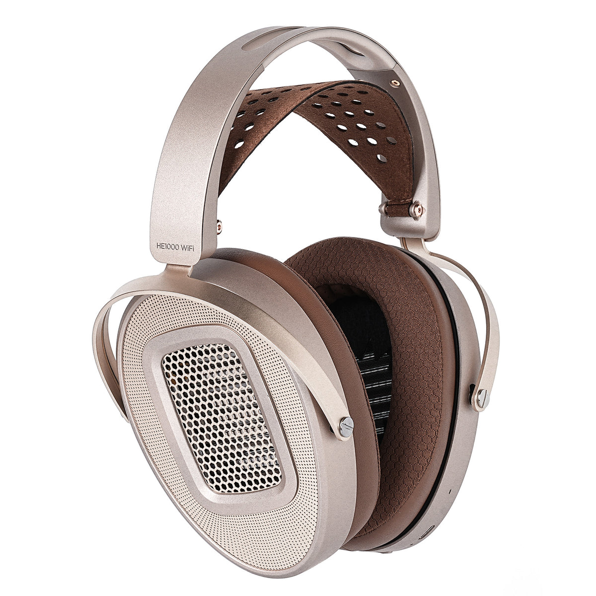 HiFiMAN HE1000 WiFi Streaming Planar Headphones HiFiMAN HE1000 WiFi planar magnetic headphone three-quarter view